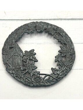 Pewter Candle Lid Rawcliffe Pewter 1995 Floral Design